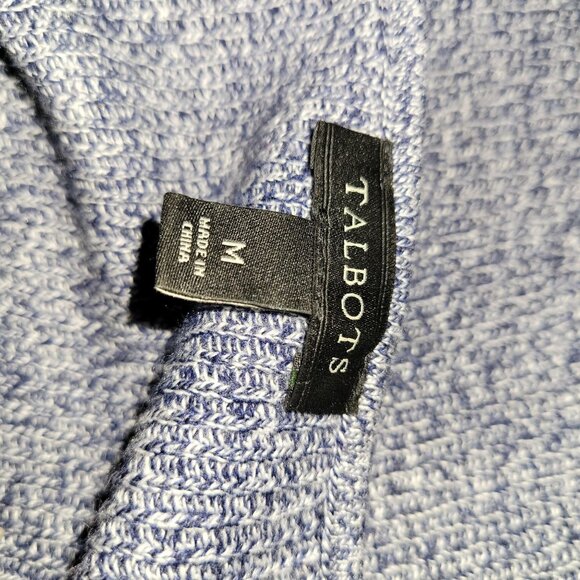 Talbots Womens Medium Heather Blue Long Sleeve Knit Sweater - Picture 3 of 6